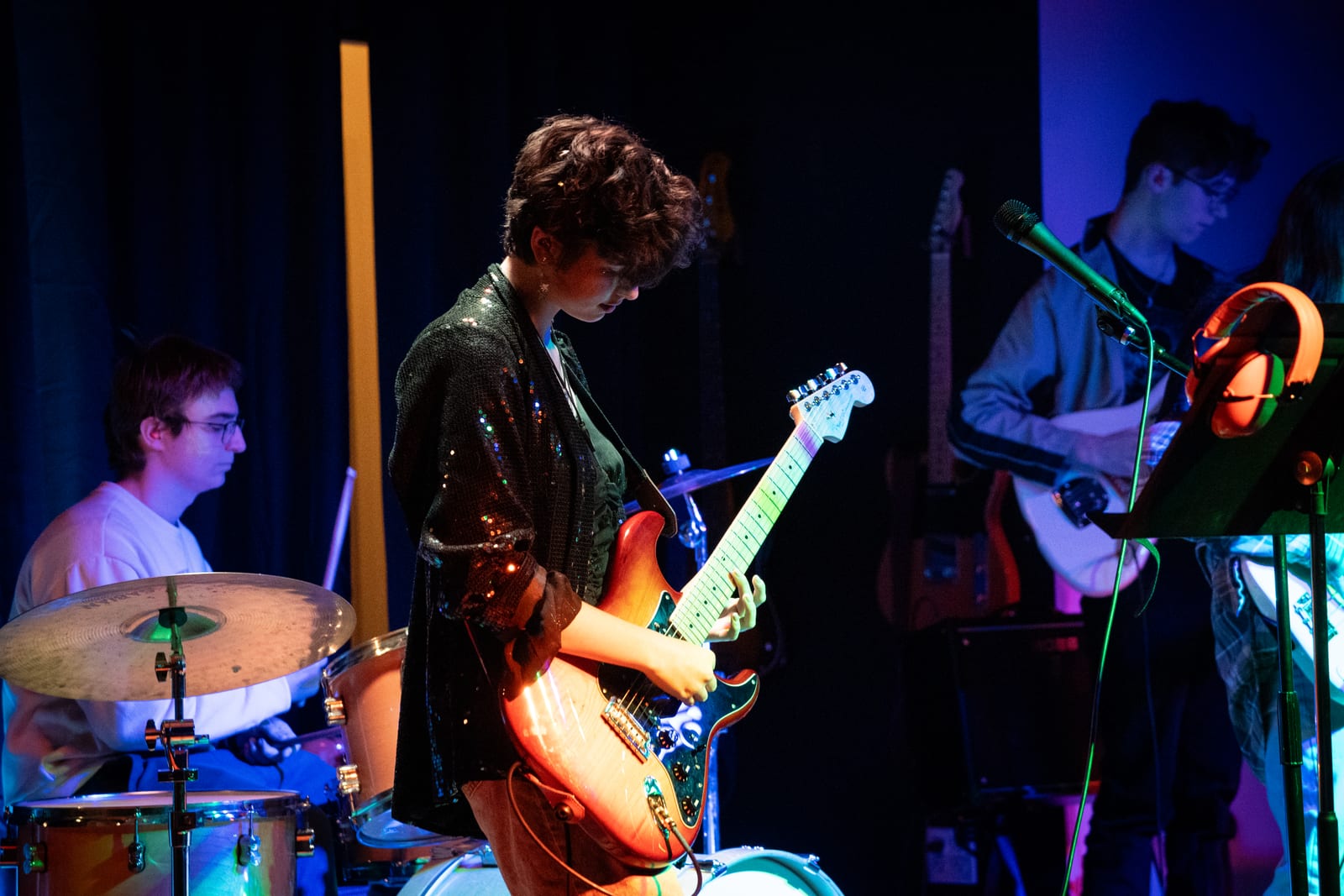 A Twelve Tone Rock Band student performing live in Glenview, IL